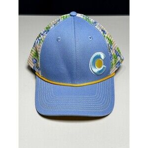 YoColorado Adult Trucker Hat Blue & Yellow Yo Colorado C Logo Flower Mesh Back